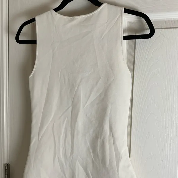 ZARA | Off-White Button-Down Mini Dress woman’s Size Medium - Image 7