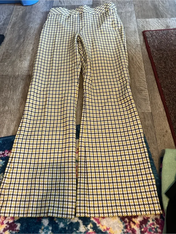 Spanx perfect kick flare in Dijon jacquard plaid ponte pants - Image 4