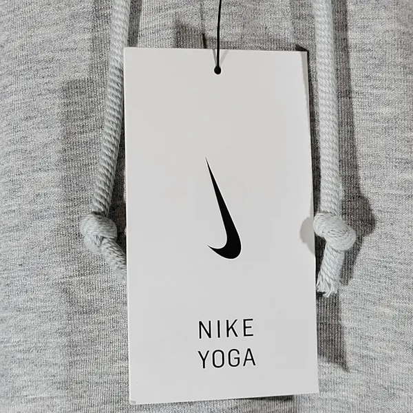Nike Yoga‎ Women's Dri-Fit Gray Cropped Hoodie Sweatshirt Training XL - Image 7