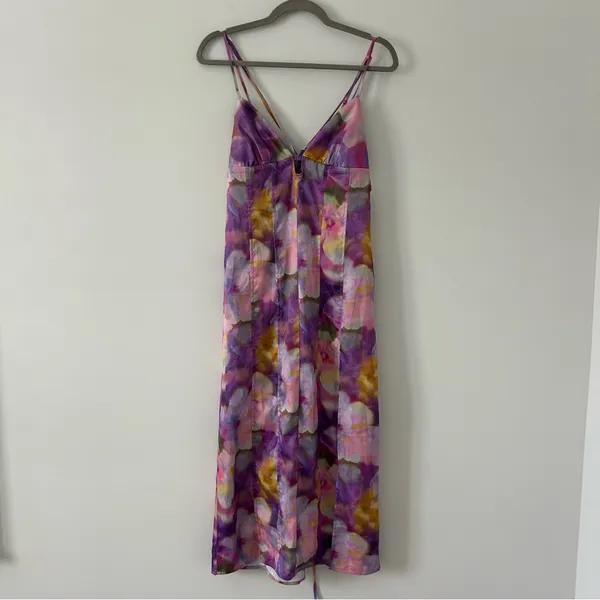 Urban Outfitters Purple Watercolor Sleeveless First Light Midi Slip Dress NWT M - Image 2