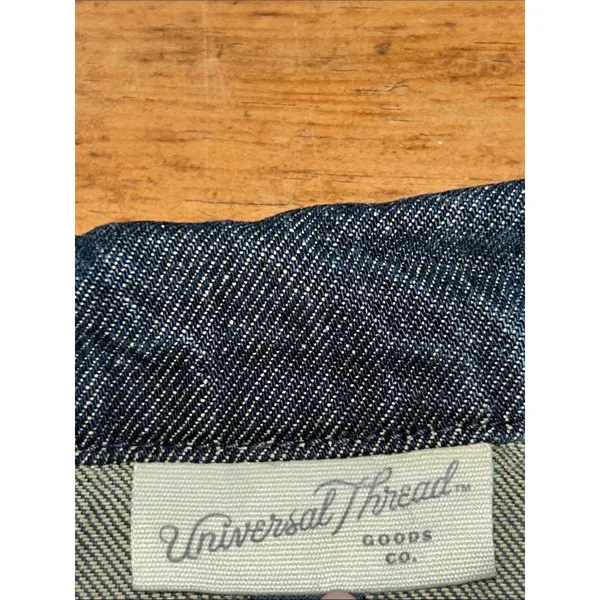 Universal Thread Women’s Denim Utility Romper Long Sleeve Button Front Blue - Image 5