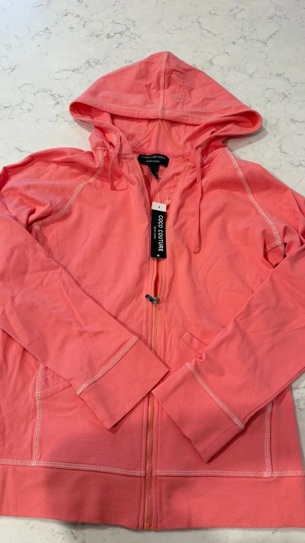coco couture coral zip hoodie - Image 4