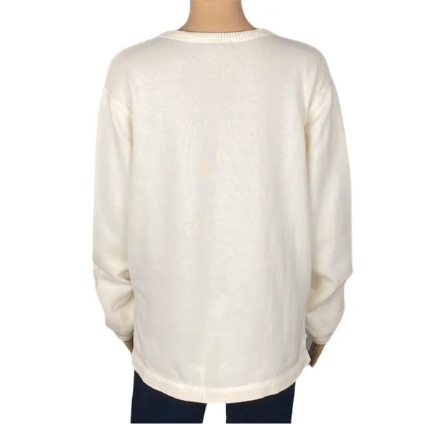 Eddie Bauer classic 100% Cotton butter cream crew neck sweater Heavier Large - Image 9