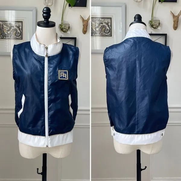 Vintage 90s Reebok Navy Blue Full Zip Vest Streetwear Unisex M - Image 2
