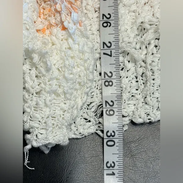 POL Crochet peach and white Oversized Comfy Sweater NWT size Medium - Image 13