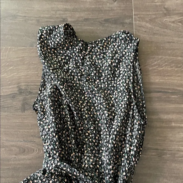 Lulu's Black Floral Pattern Sleeveless Maxi Dress, Size Small - Image 4