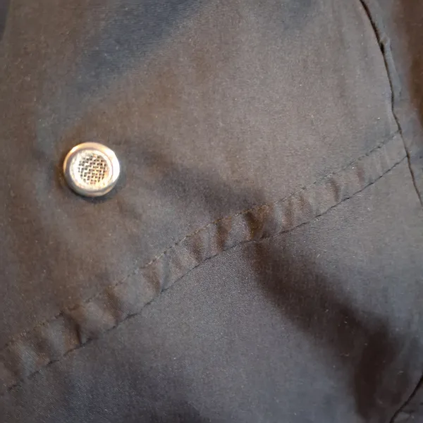 d.e.t.a.i.l.s INTL Parka in a Pocket Black Hooded Raincoat sz L Zip & Button Up - Image 7