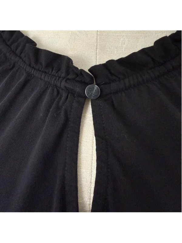 Lauren Ralph Lauren Eyelet Keyhole Ruffle Black Blouse - Size L - Image 2