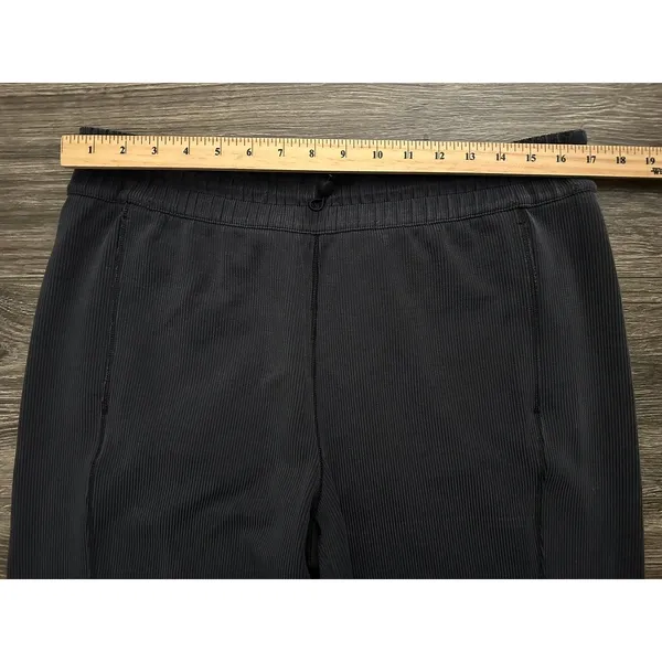 Lululemon Ribbed Softstreme Mid-Rise Wide-Leg Cropped Pant 25" Graphite Grey 14 - Image 4
