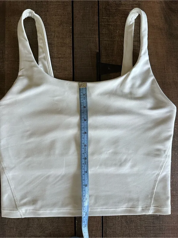 Old Navy Active PowerSoft Crop Tank Sports Bra White Light Support Go-Dry S - Image 3