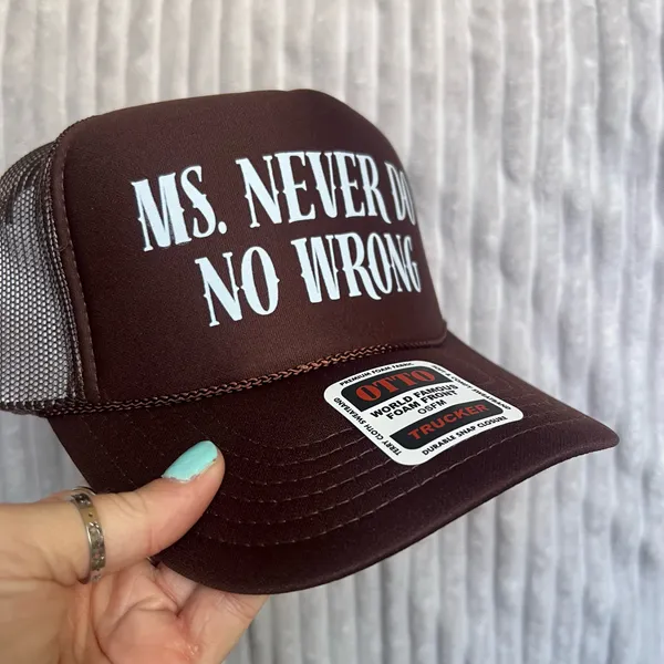 Ms never do no wrong Morgan wallen trucker hat Brown - Image 2