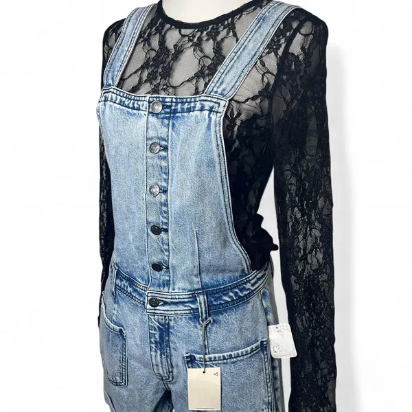 Hidden Denim X Free-people Collab Women's Blue Dungarees-overalls Size Medium - Image 6