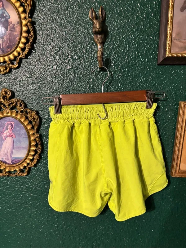 Lululemon Yellow Short Low Rise Hotty Hot 4” Size 2 - Image 2