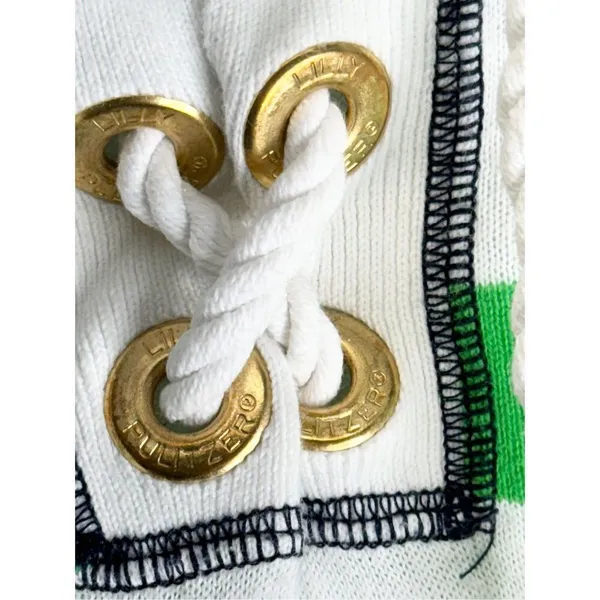 Lilly Pulitzer Shirt Womens Size Small Green White Striped Long‎ Sleeve Pullover - Image 6