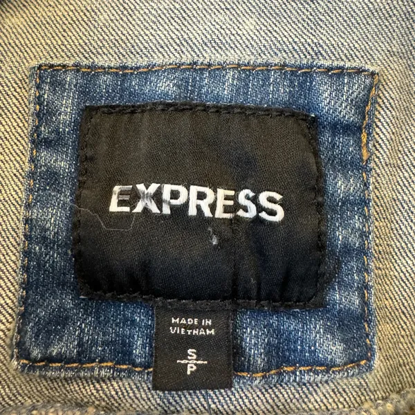 Express sz S 100% Cotton Long‎ sleeve button denim Jean jacket - Image 3