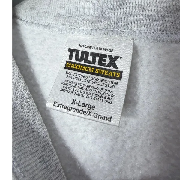 Vintage Tultex Las Vegas Graphic Sweatshirt‎ XL Gray Teal Embroidery 90 - Image 3