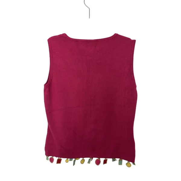 Vintage Pink Boxy Asymmetrical Geometric Sleeveless Top M/L Abstract Art to Wear - Image 2