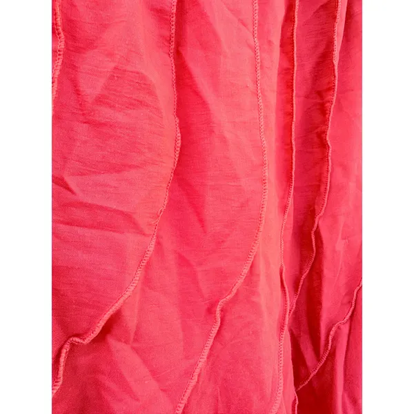 Coral‎ Pink Tiered Ruffle Skirt XL Elastic Waist Boho Lettuce Edge Dopamine - Image 3
