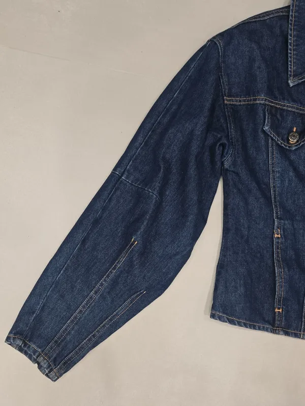 Veronica Beard Imari Denim Jacket In A Dark Blue Wash Size S - Image 6