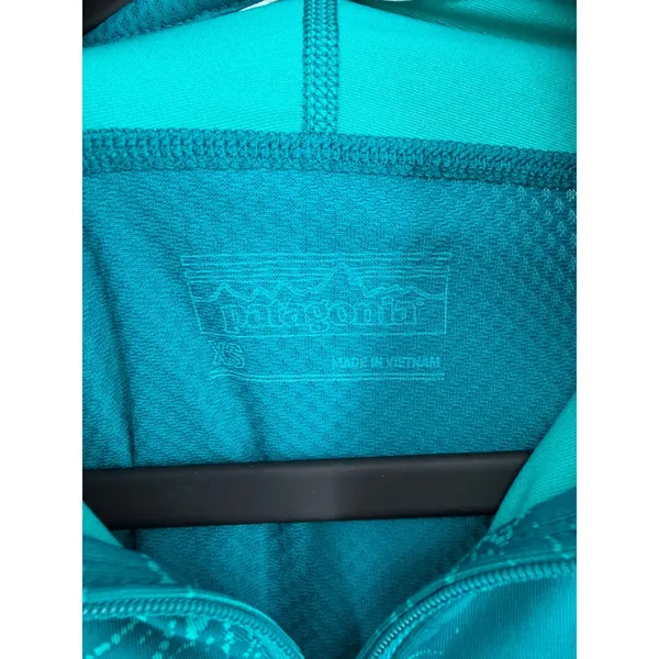 Patagonia Pullover Capilene Midweight XS Teal Blue 1/4 Zip Thumbhole Gorpcore - Image 10