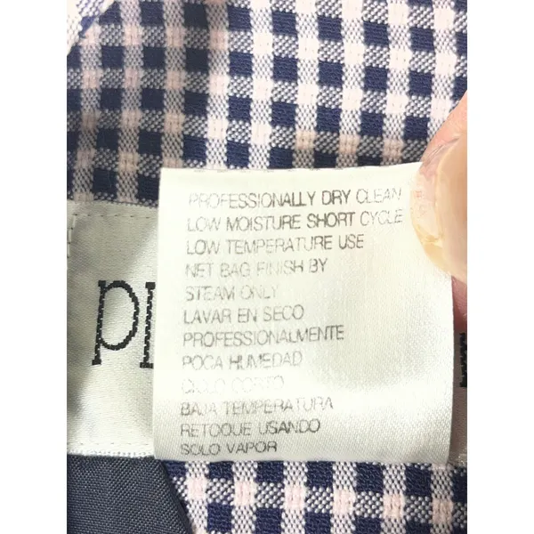 VTG PLAZA SOUTH Women's Gingham Dress Grandma Cottagecore Dress Navy/White SZ 10 - Image 5