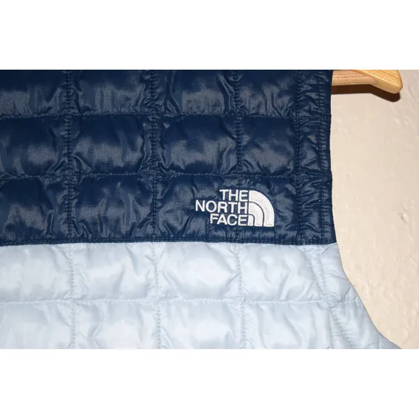 The North Face ThermoBall Eco Puffer Vest Womens M Blue Excellent Quilted Zip - Image 4