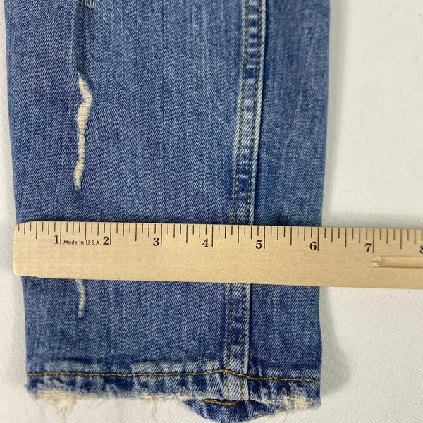 Zara Woman Jeans Womens 4 Blue Distressed Slim Tapered Crop Denim Medium‎ Wash - Image 8
