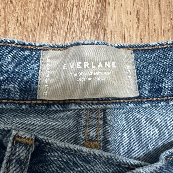 Everlane | The 90s Cheeky Crop Blue Organic Cotton Straight Leg‎ Denim Jeans, 24 - Image 4