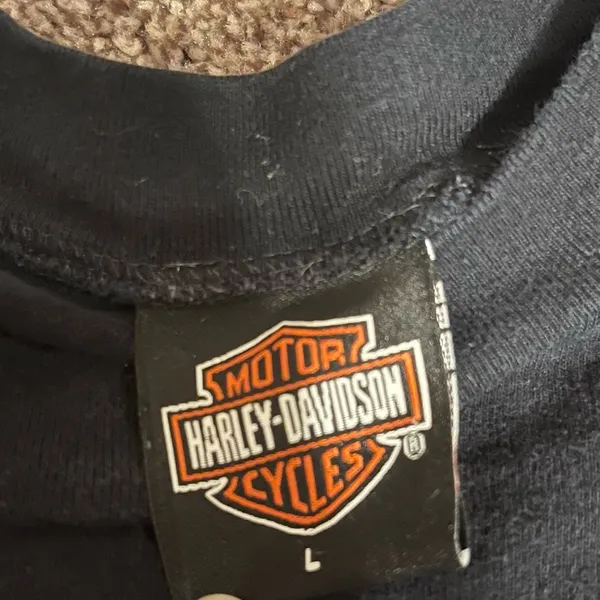 Black, Red, White, and Orange Harley Davidson Motorcycles Long-sleeve Shirt - Image 6