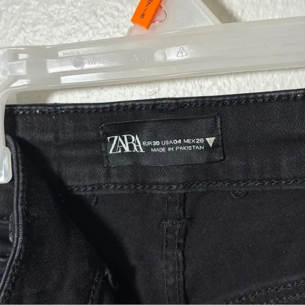 Zara Women Denim‎ High Waisted Black Skinny Jegging Jeans size 4 - Image 4