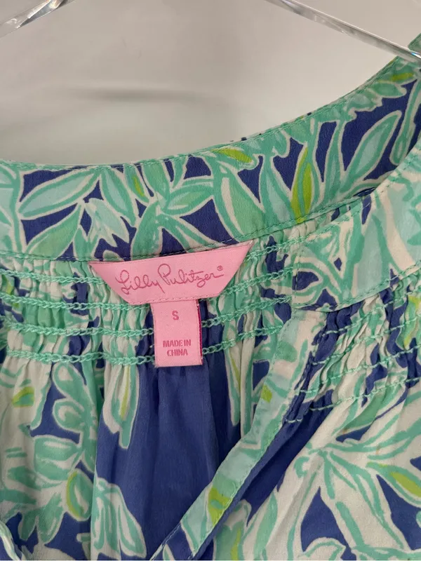 Lilly Pulitzer Bailey silk halter tank top koala wild blue size small - Image 4