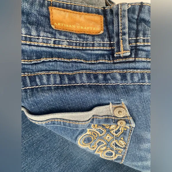 Artisan Crafted by jolt Low Rise Straight Back‎ Pocket Embroidered Jeans Size 9 - Image 8