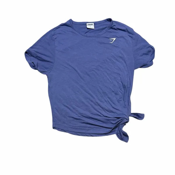 💪 Gymshark Blue Tie-Front Logo‎ Tee 🔵 Size L - Image 2