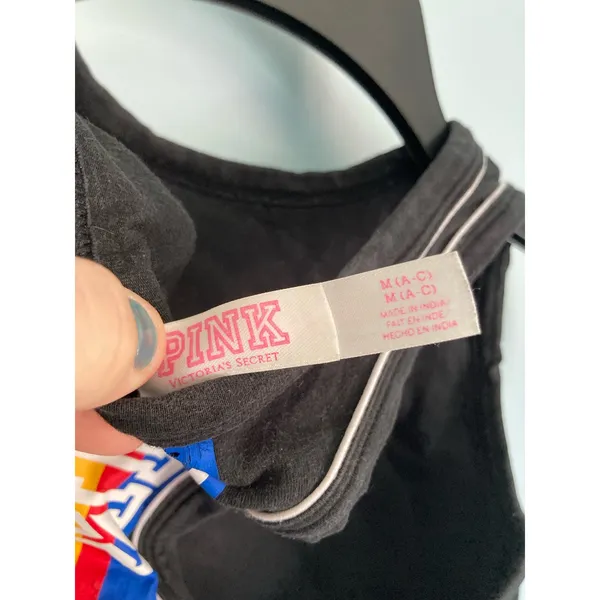PINK Sports Bra Crop Medium Black Activewear Athleisure Athleticwear - Image 4