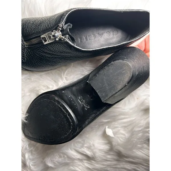 Coach Bandit Zip Pebble Booties size 5.5 black leather with zipper upfront - Image 6