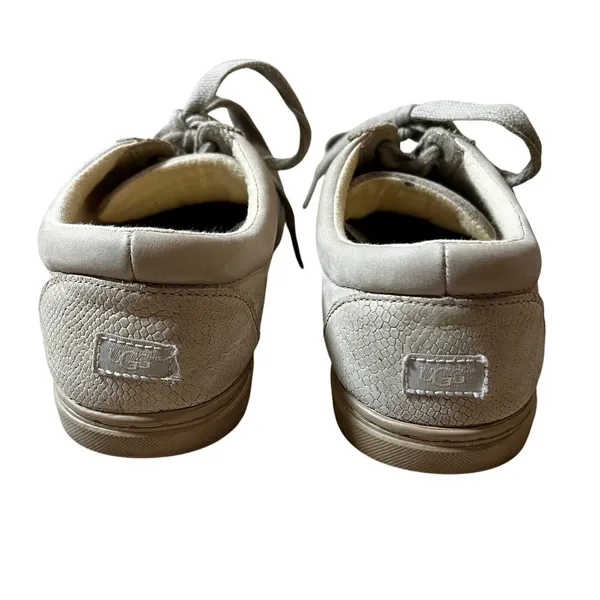 UGG Karine Snake Women's Lace up Leather Sneakers Size US 7 EU 28 Beige - Image 8