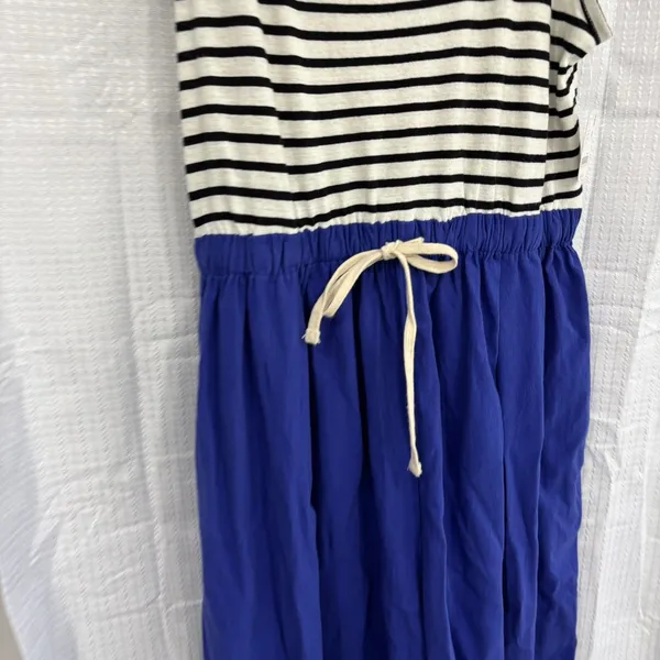 Free People Jumpsuit Womens Size Small Le Plage Blue White Black Stripe NWT - Image 4