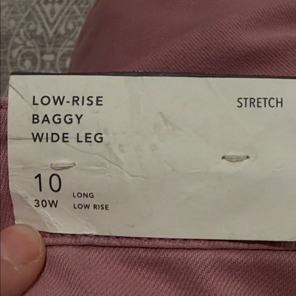 American Eagle low rise baggy Pink wide leg Jeans 10 Tall nwt‎ - Image 5