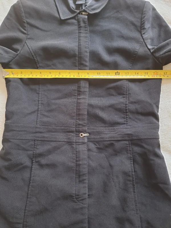 Vintage 90s Express World Brand Black Trench Coat Dress Jacket Women's 5/6 Small - Image 6