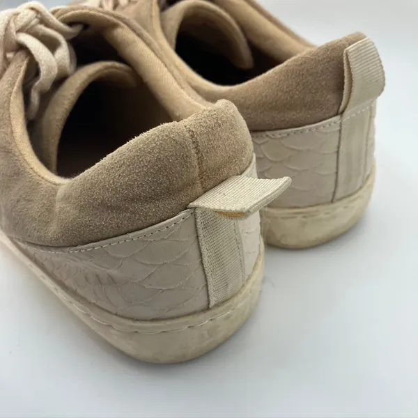 White Raven Women's Tan Suede Sneakers Casual Low Top Lace Up Size‎ 7 - Image 6