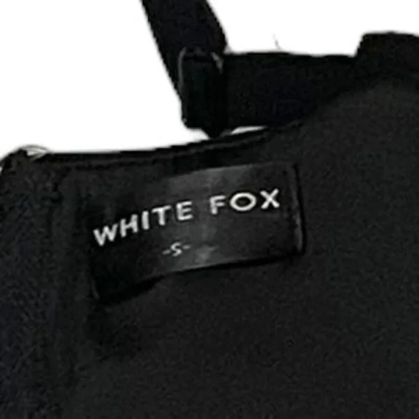 White Fox Cropped Corset Top - Black - Small - Image 8