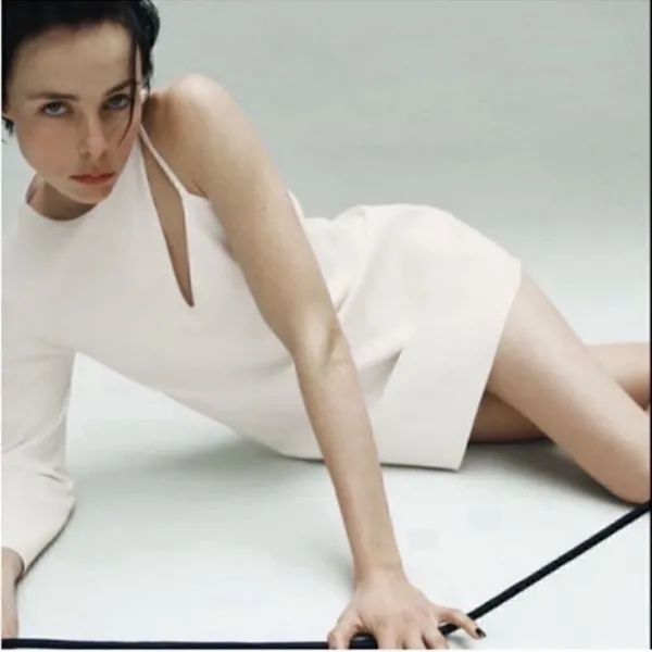 Zara White Mini Dress (Size Medium) - Image 3