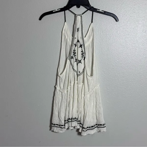 Urban Outfitters Women Ivory Embroidered Dream Catcher‎ Tiered Tank Top size S - Image 7