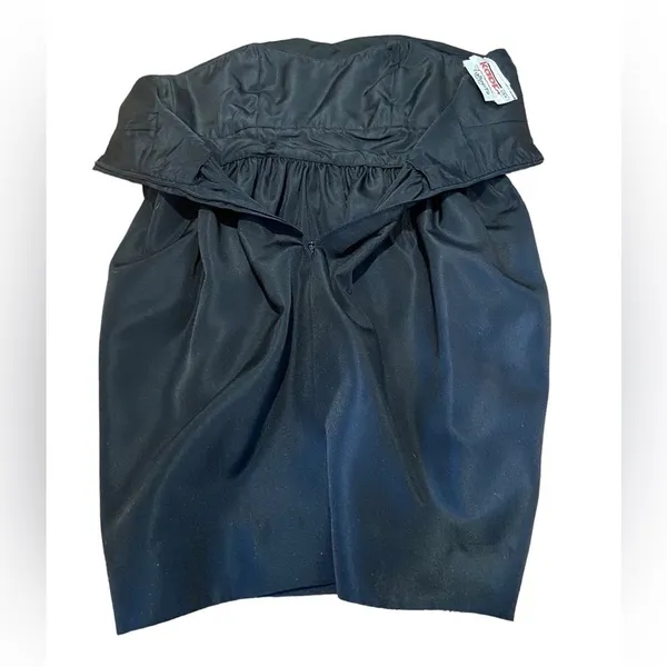 HOST PICK Vintage Talbots Kappi 80’s Black Taffeta Strapless PROM Dress Size SP - Image 5