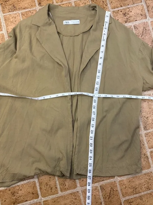 Zara Green Oversized Open Front Jacket - Image 11