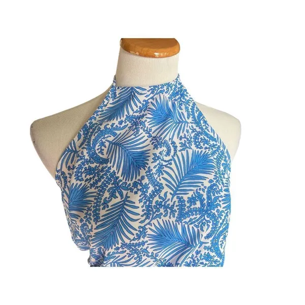 Womens Show Me Your Mumu Sea Breeze Blue Halter Maxi Dress - Sz L - Image 5
