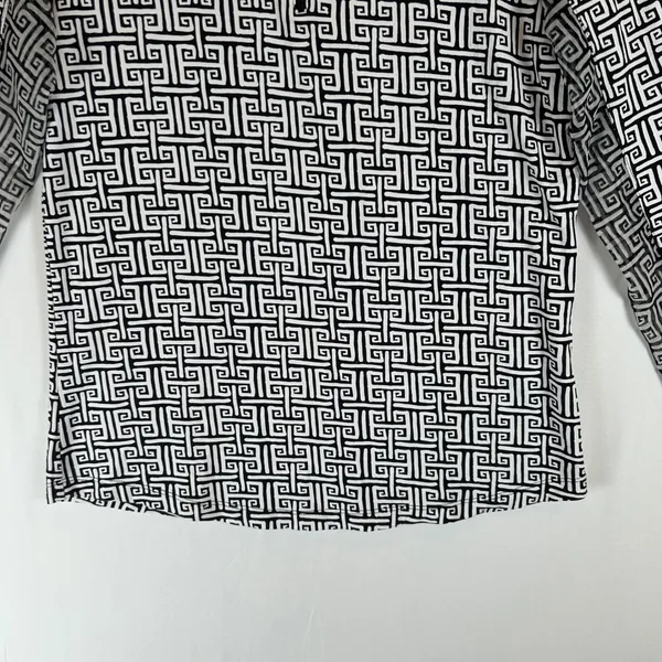 IBKUL Womens Small Black White Greek Key Quarter Zip Sun Shirt Long Sleeve UPF50 - Image 8