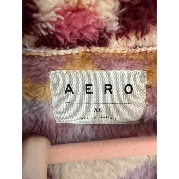 AERO Southwestern Aztec Sherpa 1/4 Zip Fleece Pullover XL‎ Kangaroo Boho Rustic - Image 4