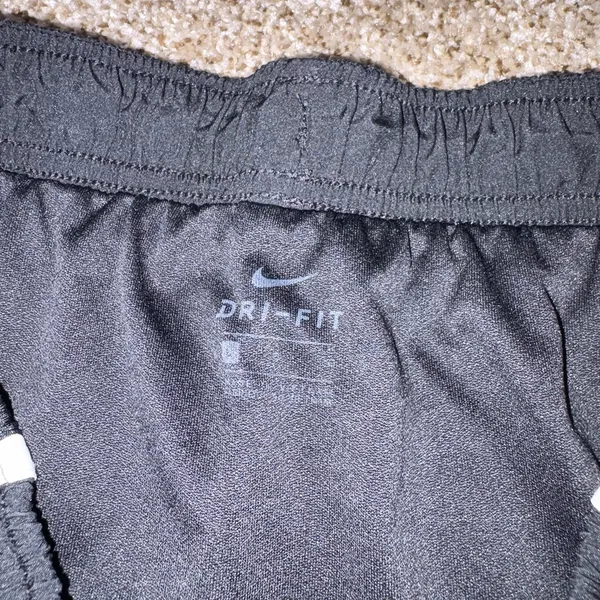 Nike Dri-FIT Women's Black/White Trim Running Shorts Drawstring Size Large - Image 2