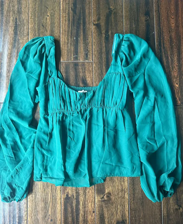 Abercrombie Sweetheart Blouse - Green - Image 4